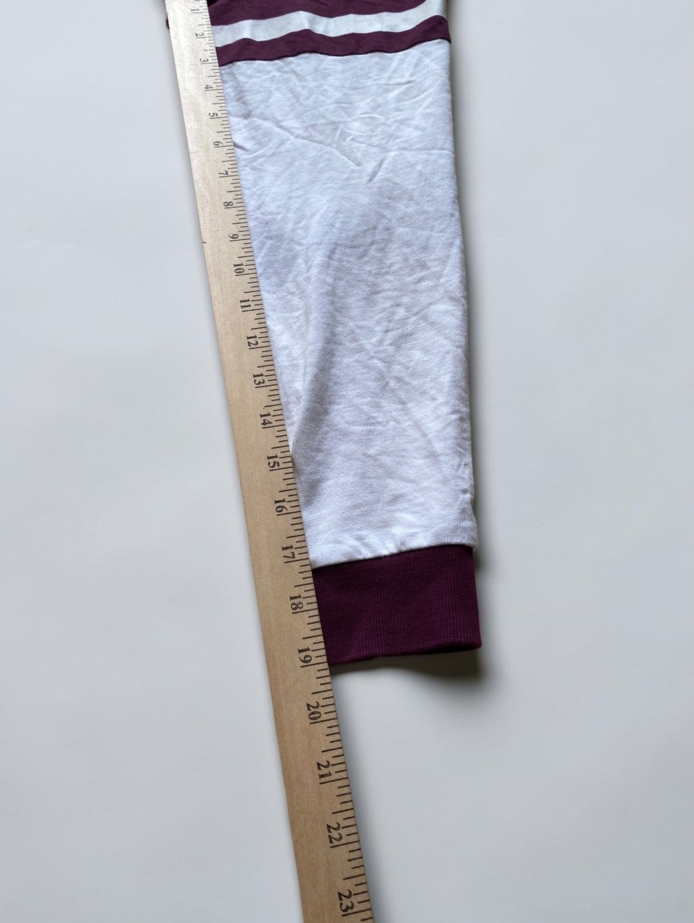 Maroon Burgundy White 78 Large Varsity Jersey Top Long Sleeve Knit - Picture 5 of 7